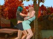 Two Girls Outdoor Dry Humping Tribbing