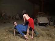   Women In Red And The Farmer