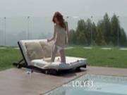Beautiful Redhead Opening Pussy Outside