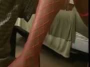Skinny Ebony Slut Giving A Footjob