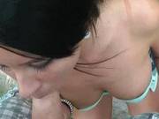 Sexy Brunette Babe Mia Sucks And Fucks Outdoors