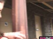 Girls Out West - Hairy And Shaved Lesbians At The Train Station