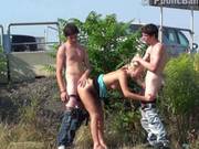 Young Blonde Teen Girl Public Gangbang Sex Orgy 