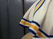 Petite Cheerleader Goes Down On The Coach And Gets Smashed