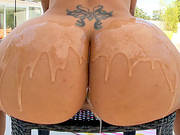 Exotic Hottie Lallasa Oils Up Her Round Butt Then Fucked