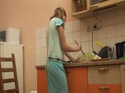 Teen Chick Uses An Improvised Toy.