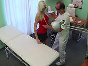 Naughty Blonde Patient Gets Rammed By Her Doctor In The Examining Table