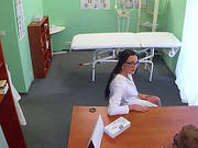 Gorgeous Brunette Trainee Gets Nailed In The Clinic By Doctors Huge Cock