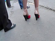 Horny Voyeur Upskirts In Public