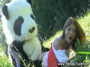 Amateur Plush Panda Fake Cum