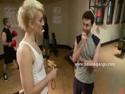 Woman With Blonde Hair Is Being Hit On By Some Horny Men That Fu