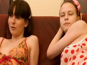 Two Titty Chicks Sucking Luxury Dick -3