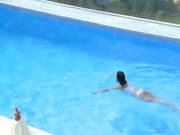 Insane Titty Babe Alone In The Pool