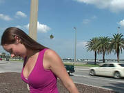 Horny Babe Flashing Her Big Tits And Her Hot Ass Outdoors