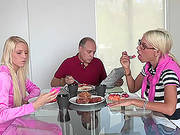 Two Blonds, One Huge Cock Are Here