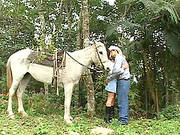 A Latin Girl In High Boots Gets Banged In A Garden