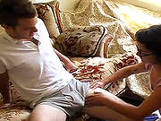 Short-haired Milf Rides A Cock And Sucks It Hungrily Afterwards