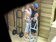 Hidden Cam In Storage Room With Hot Horny Blonde Wanting To Suck Cock