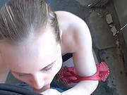 Amateur Babe In Thong Gives Hot Blowjob In Pov Porn
