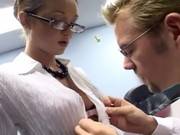 Secretary Fucking In A Bra Garter And Sto 
