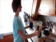 Young Petite Babe Belladonna Gets Filmed In The Kitchen