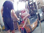 Naughty Tight Ass Cathy Heaven Masturbates In Large Storehouse
