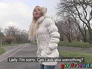 Pick Up Straight Girl Flashing In Public First Time Lesbian