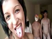 Busty Bimbos Enjoy Great Bukkake Orgy