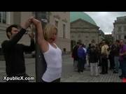 Blonde Bound Naked In A City Square