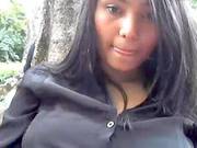 Colombian Girl In Public Park