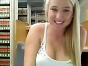 Cute Blonde Masturbates In Library