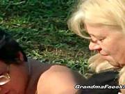 Nast Grannies In Hot Outdoor Threesome