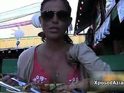 Hot Brunette Milf Gets Horny Flashing Part3