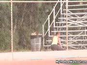 Sexy Sport Babe In Stretch Pants Doing