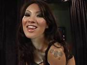 Kinky Asian Brunette In Sexy Underwear Fingers Her Shaved Fish Lips
