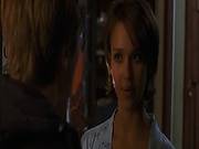 Jessica Alba Showing Cleavage While Strapped To The Top Of