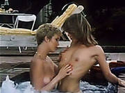 A Couple Of Kinky Dark Haired Lesbians Have Hot Porno In Pool