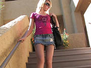 Slutty Blondie Masturbating Right Outside The Train Station