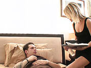 Horny Blonde Mommy Seduces The Guy And Sucks His Juicy Cock Deepthroat