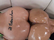 Two Sexy Round Butts Get Glazed In Oil In Kinky Porn Clip