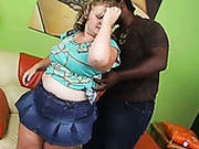 Trashy Bbw Blonde Bitch Gives A Head To Horny Black Dude