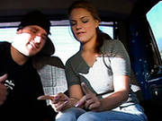 Pretty Girl Lucy Flashes Her Tits On Back Seat In A Truck