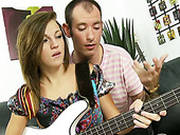 Young Brunette Is Making Love With Her Guitar Teacher