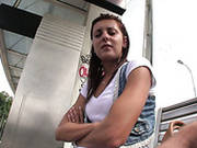 Tempting European Babe Shows Off Her Body And Gives A Head For Money