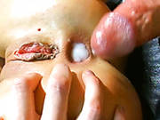 Spoiled Brunette Slut Gets Huge Creampie In Her Butt Hole