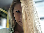 Mesmerizing Blonde Doll Face Strips And Rubs Her Tasty Peach Sensually