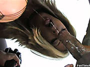 Blond Beauty Gets Her Face Bukkaked By Horny Black Dudes In Gangbang