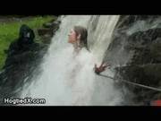 Huge Tits Tied Up Babe Under Waterfall At 