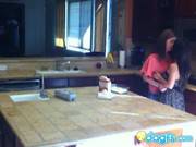 Horny Milf Eats Teen Pussy In The Kitchen