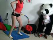 Sporty Sexy Teen Fucks With Funny Panda